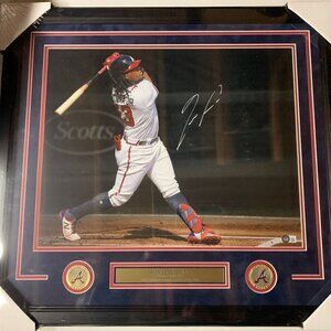 Ronald Acuna Autograph Signed Atl Braves 16x20 Spotlight Photo Framed Beckett